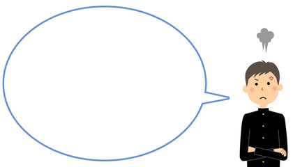 怒る学生　ふきだし