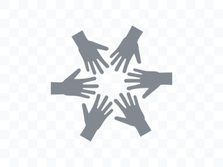 Volunteer hand group icon. Vector illustration, flat design.