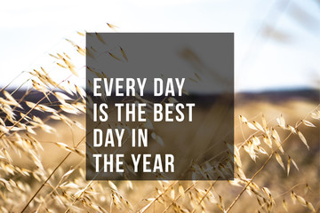 Every day is the best day in the year.