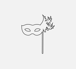 Masquerade Mask icon. Vector illustration, flat design. Line.