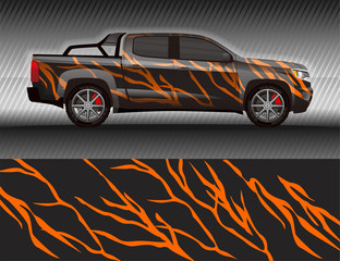 Car livery wrap decal, rally race style vector illustration abstract background