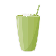 Healthy fresh drink smoothie. Dexot meal. Realistic vector illustration isolated on white background.