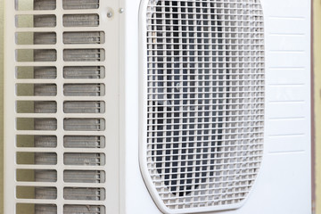 Air conditioner compressor outside unit. Air compressor machine part of air conditioner system 