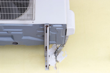 Air conditioner compressor outside unit. Air compressor machine part of air conditioner system 