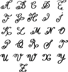 calligraphy capital letters alphabet