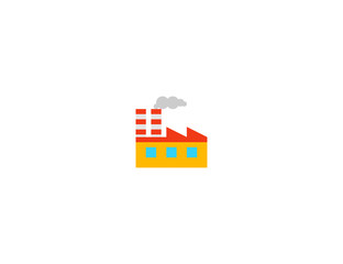 Factory vector flat icon. Isolated Factory Building emoji illustration 