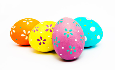 Perfect colorful handmade painted easter eggs isolated
