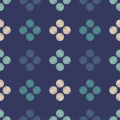 Polka dots ornament. Hatch. Seamless pattern. Vector illustration for web design or print.