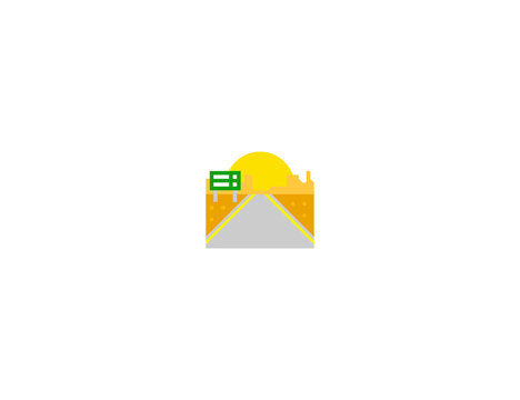 Highway vector flat icon. Isolated motorway, automobile road emoji illustration 