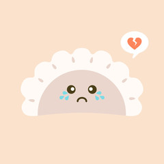 Dumplings (pierogi, varenyky, pelmeni, ravioli) set. Dumplings isolated on background. Polish cuisine. Eastern european cuisine. Vector hand drawn illustration.