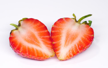 Strawberries on a white background