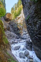 Obraz premium The “Breitachklamm“ is an imposing rock canyon in the Bavarian Alps near “Obersdorf“, Germany.