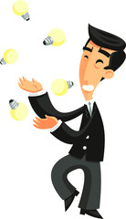businessman juggling ideas