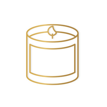Golden Scented Candle Icon- Vector Illustration