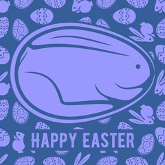 Happy Easter greeting card design template. Vector illustration