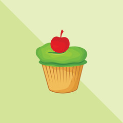 sweet cupcake vector, cute cupcake vector illustration