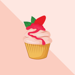 sweet cupcake vector, cute cupcake vector illustration