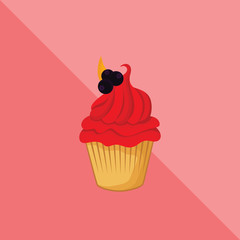 sweet cupcake vector, cute cupcake vector illustration