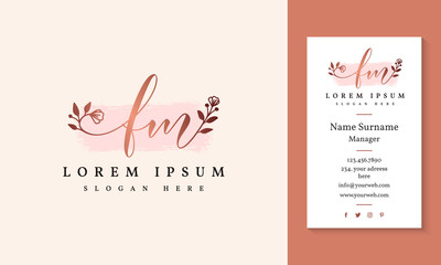Initial fm feminine logo collections template - vector