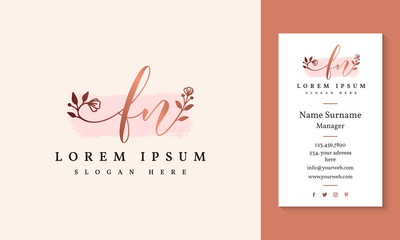 Initial fn feminine logo collections template - vector