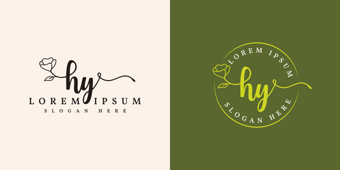 Initial hy feminine logo collections template - vector