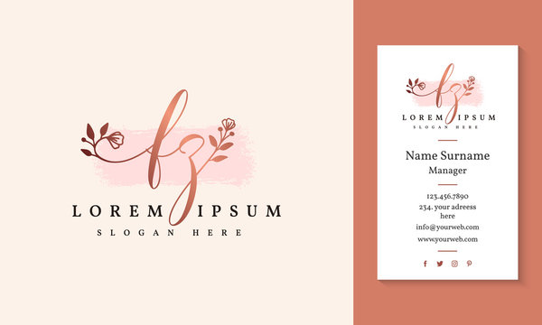 Initial fz feminine logo collections template - vector