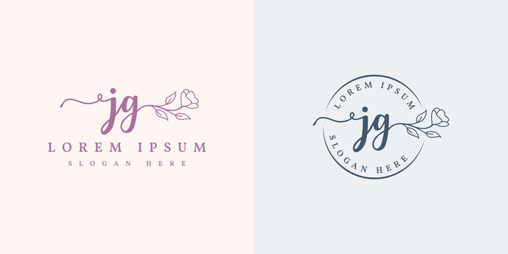 Initial jg feminine logo collections template - vector