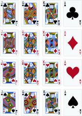An assortment of vector playing cards
