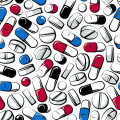 Pills seamless background