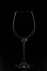 glass of wine isolated on black