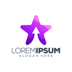 Obraz premium arrow star logo design vector illustration