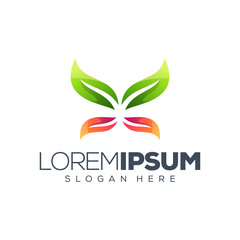 Obraz premium butterfly logo design vector illustration