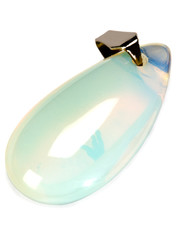 Moonstone gemstone oval cabochon isolated on white background