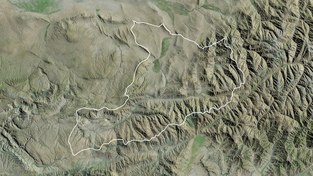 Baghlan, Afghanistan - outlined. Satellite