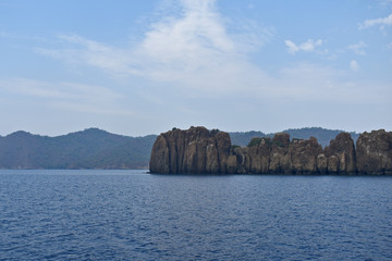 mountains and rocks of the Aegean sea. Turkey