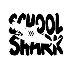 School shark vector design. Back to school svg.