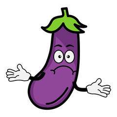 Cute eggplant cartoon vector illustration