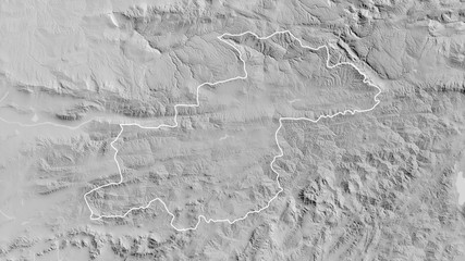 Ghor, Afghanistan - outlined. Grayscale