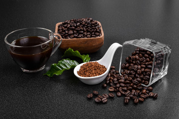 Coffee beans on  background