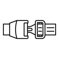 Auto seatbelt icon. Outline auto seatbelt vector icon for web design isolated on white background