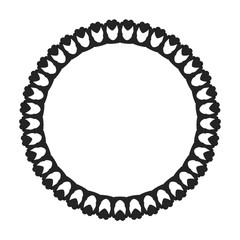 New ink Abstract circle pattern mandala flower floral petal stack zentangl spirograph modern circular pattern sun star rays tribal lace motif black white single art mehendi Digital textile frame stamp