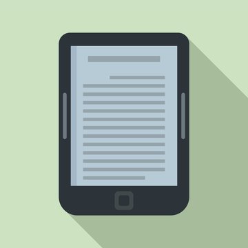Ebook reader icon. Flat illustration of ebook reader vector icon for web design