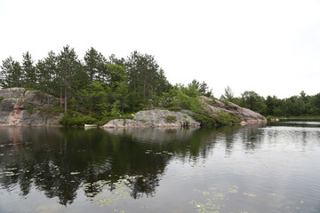 lake and rocks