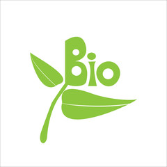 Bio.Badge or sticker for natural foods, drinks, cafe, hotels. Natural products badge vector illustration.