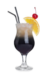 Fresh classic alcoholic cocktail isolated on white