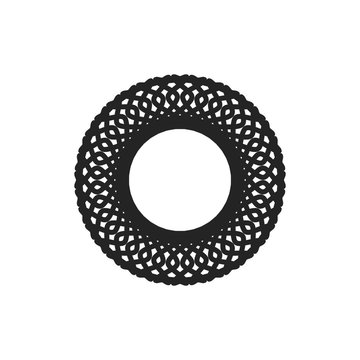 New Ink Abstract Circle Pattern Mandala Flower Floral Petal Stack Zentangl Spirograph Modern Circular Pattern Sun Star Rays Tribal Lace Motif Black White Single Art Mehendi Digital Textile Frame Stamp