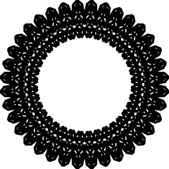 New ink Abstract circle pattern mandala flower floral petal stack zentangl spirograph modern circular pattern sun star rays tribal lace motif black white single art mehendi Digital textile frame stamp