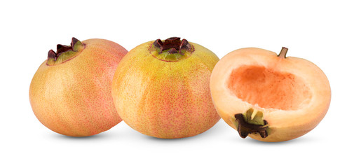 Syzygium jambos or rose apple on white background