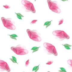 seamless floral background with pink flowers, great for spring and summer wallpaper, backgrounds, invitations, packaging design projects, romantic surface pattern design