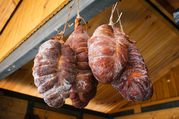 Kulen is authentic spicy sausage typical for the eastern part of the Croatia